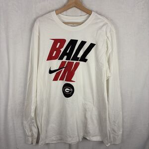 Nike Georgia Bulldogs “Ball In” Shirt Size XL White Long Sleeve NWOT